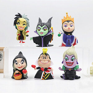 6 Villain Queen Tea Party Black Witch Cruella Figurine Toy Model Doll